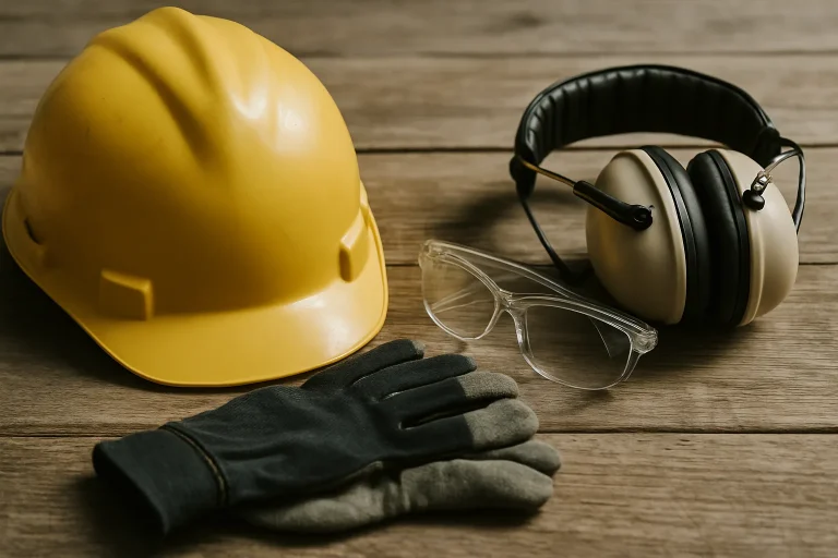 Gros plan sur des équipements de protection individuelle pour la désinfection après sinistre